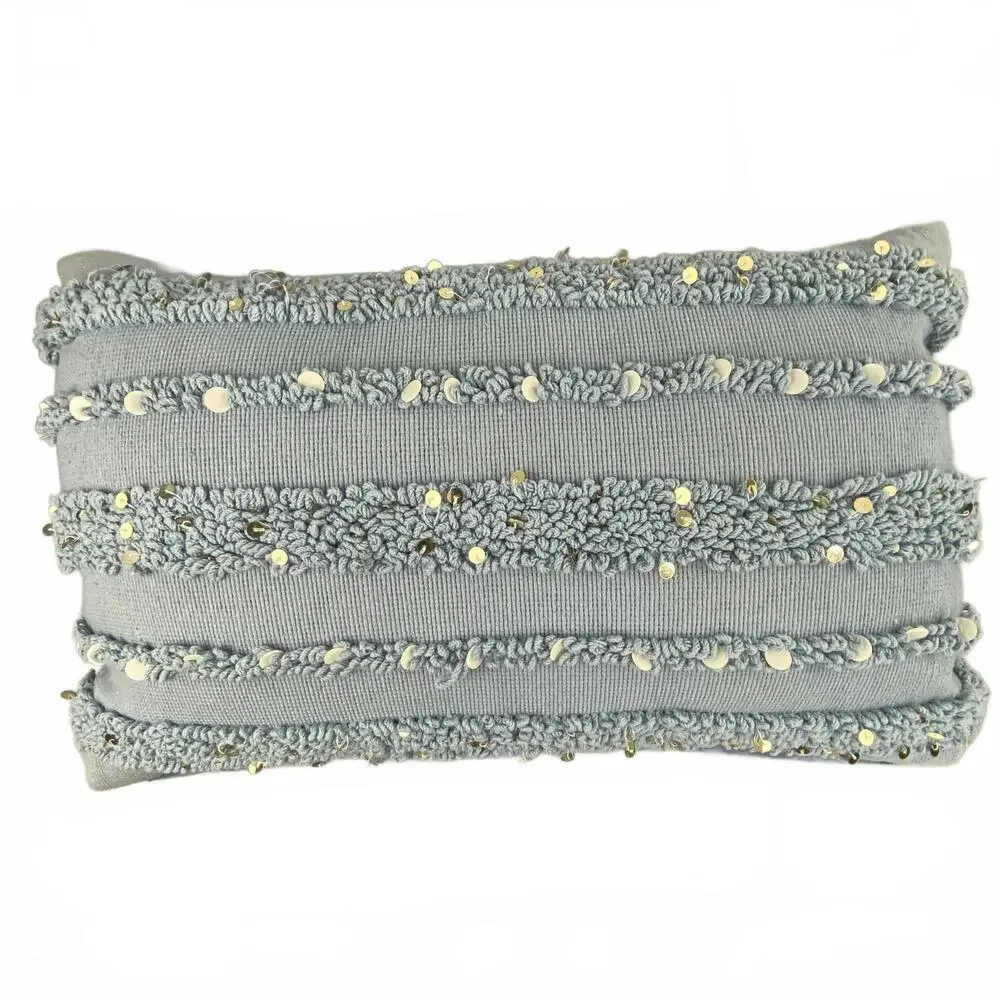 Chic Textured Sparkling Light Pastel Blue Throw Pillow - Elements by Erin Gates